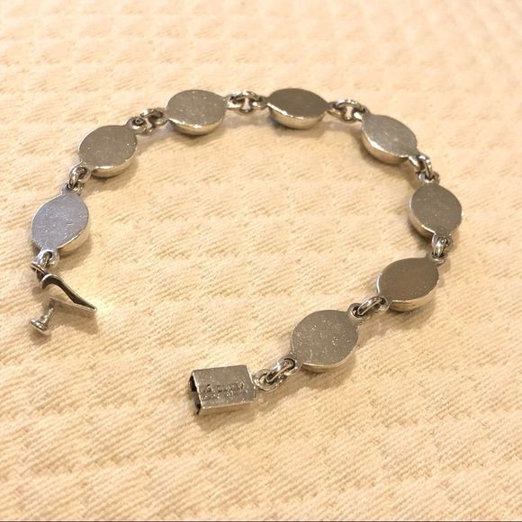 TAXCO Malachite Sterling Silver Linked Bracelet - Picture 6 of 10